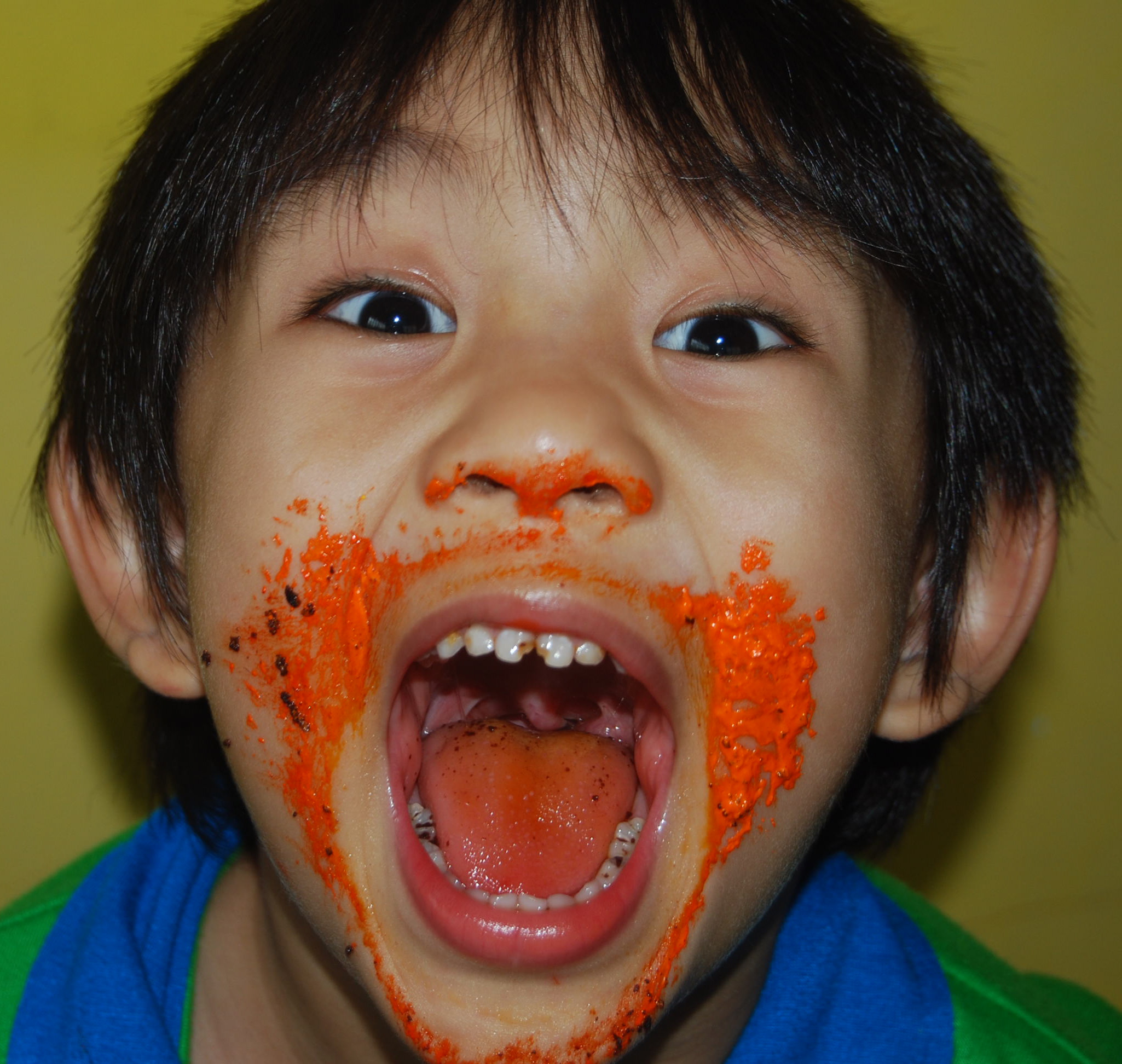 Happy kid with dirty face