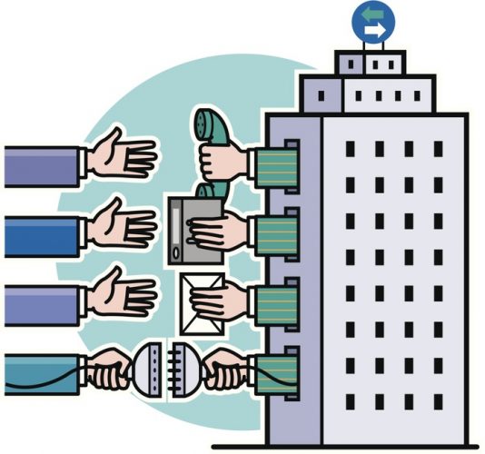 building and hands