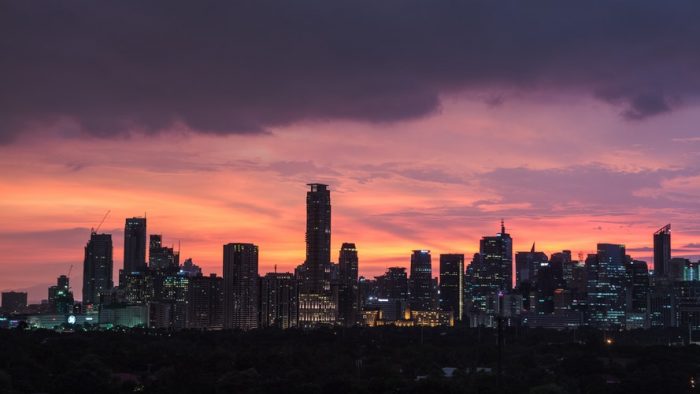 city and sunset