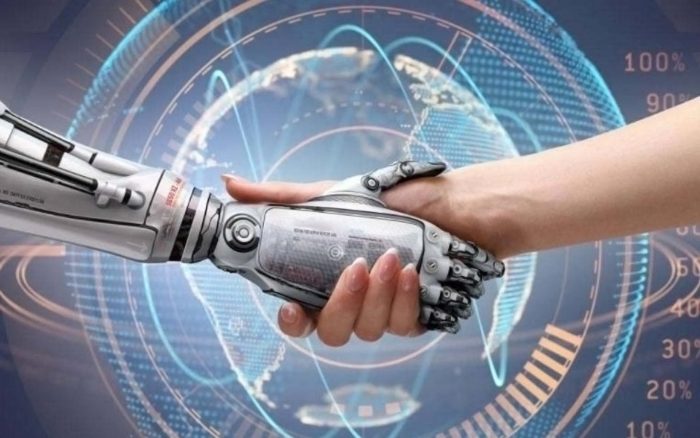 human machine hand shake