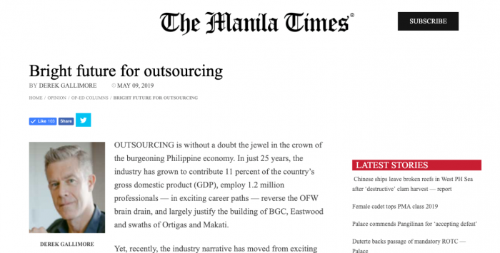 Manila Times Outsource Accelerator Derek Gallimore