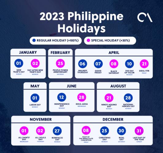 Philippine Holidays 2023 Calendar August 2023 Calendar Printable ...