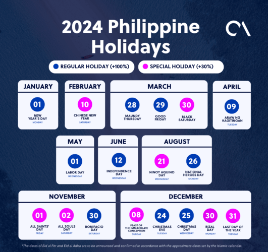 Holidays 2024 Philippines List Barbe Carlita