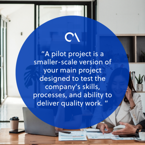 Pilot project or trial run