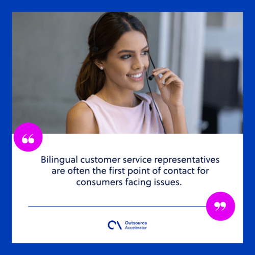 Role of outsourced bilingual customer service representatives